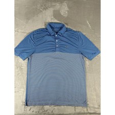 Vineyard Vines Performance Polo Shirt Men's Blue White Striped Golf Size M