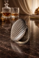 Vintage Sterling Silver 925 Shell Pill Box / Trinket Box – FB Maker – Marked 23