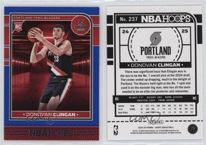 2024-25 Panini NBA Hoops Rookies Blue Donovan Clingan #237 Rookie RC