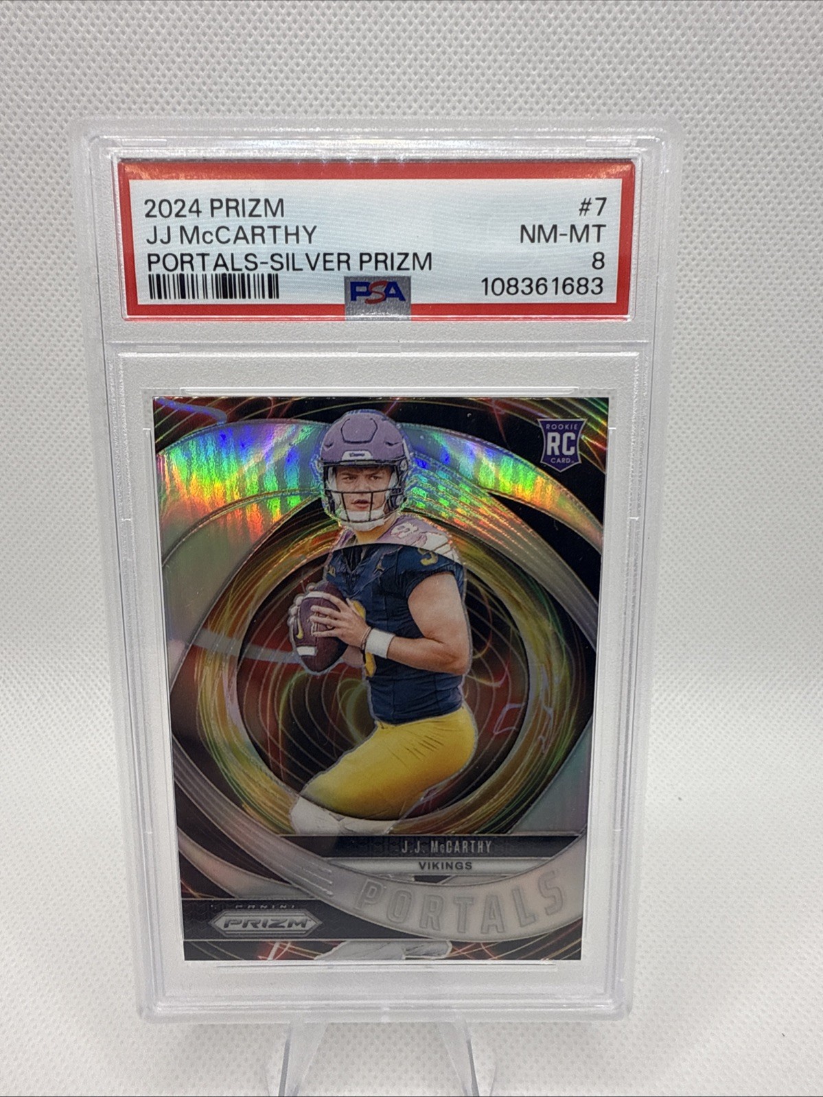 2024 Panini Prizm - Portals J.J. McCarthy #7 Silver Prizm (RC)