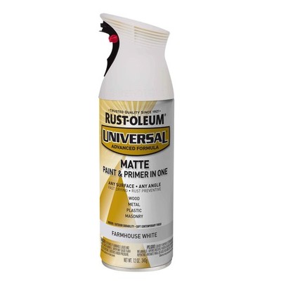 Rust Oleum Universal 12 Ounce Paint And Primer All Surface White Matte Finish