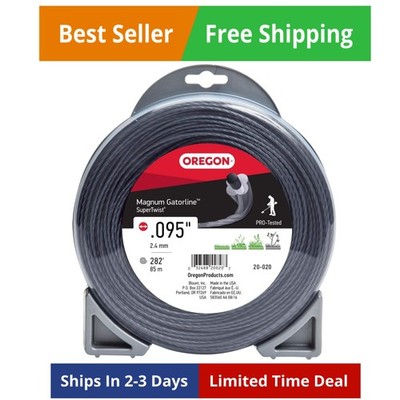 Magnum Gatorline 095 Trimmer Line Heavy Duty, Professional Twisted Weed Wacke...