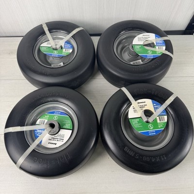 Arnold 11 in X 4 in Universal Flat Free Tire Zero Turn Front Wheel Assembly Set