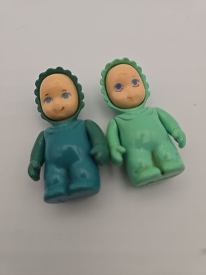 VINTAGE 1990'S LITTLE TIKES DOLL HOUSE AQUA And BLUE BABIES. READ