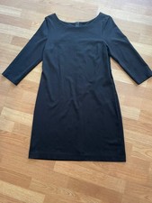 Banana Republic womens size 12 black short dress, long sleeve, gold zipper back