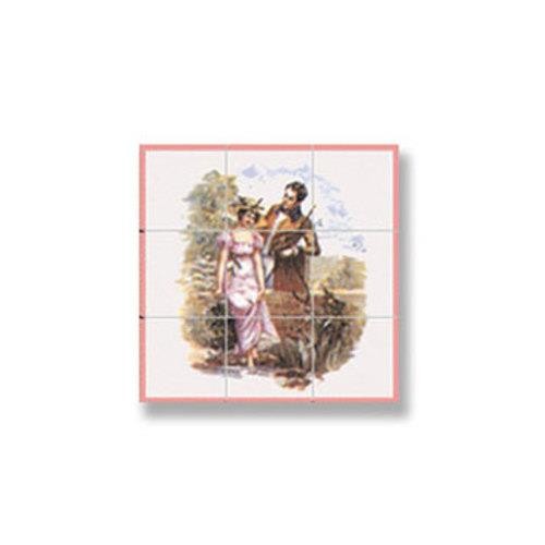 Dolls House Victorian Picture Tile Mosaic Portrait Embossed Card Wall Accessory