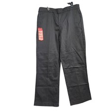 Dickies Mens Flex Double Knee Relaxed Fit Straight Leg Twill Pants Black 38X32