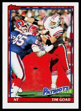 Tim Goad, 1991 Topps, #612, New England Patriots,