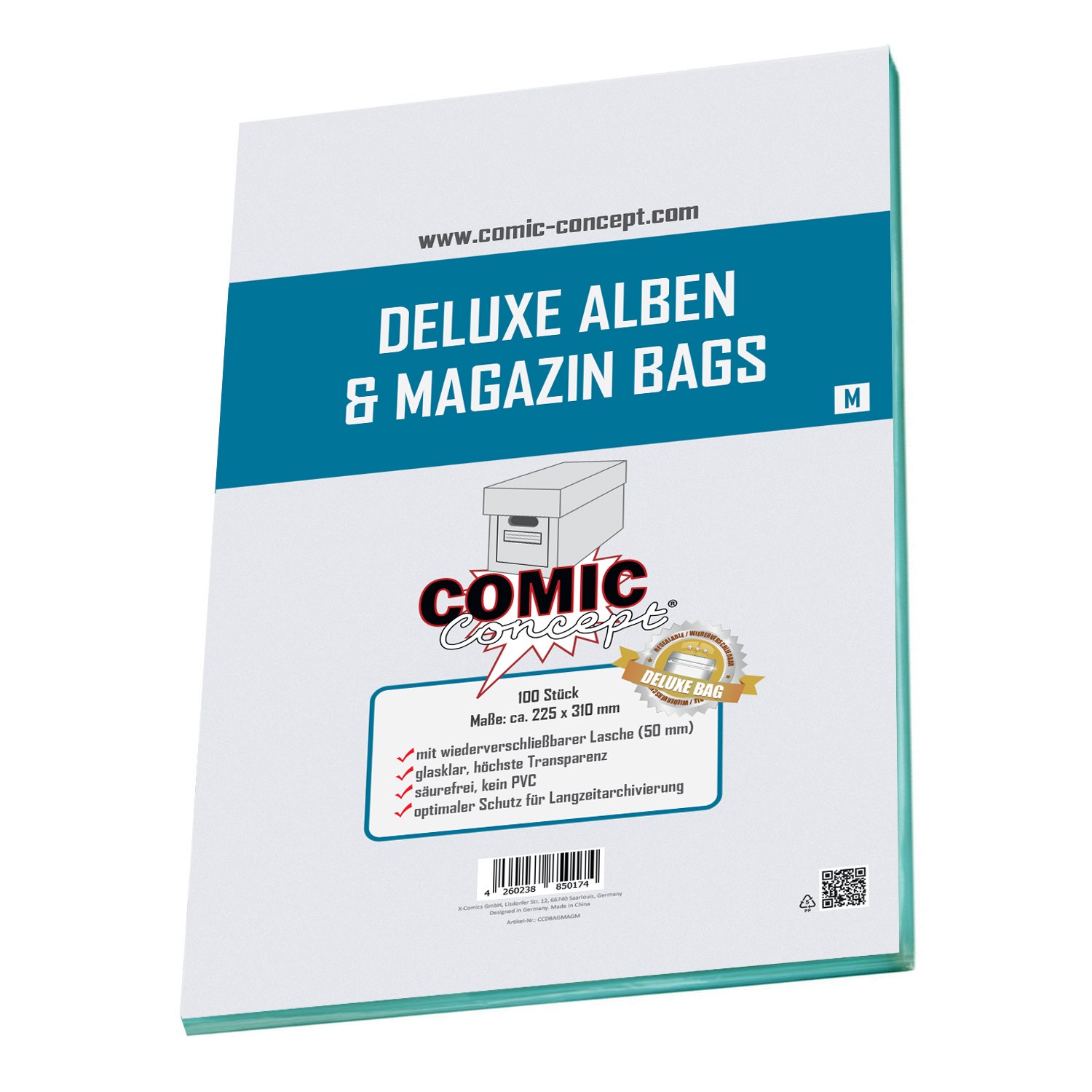 Comic Concept Deluxe Album e Magazine Bags M (225 x 310 mm) con linguetta