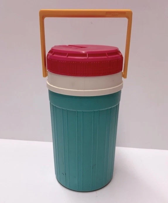Vintage Igloo Water Drink Cooler 1989 Multi Color Teal Fuchsia Yellow