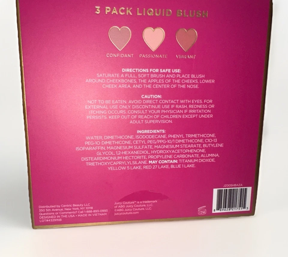 Juicy Couture Liquid Blush Trio | 3 Shades | Passionate Confident Vibrant NIB - Image 3 of 3