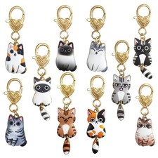 10 Pcs Cat Keychains, Cute Key Ring Funny Bag Charms Kawaii Keychain Gift for...