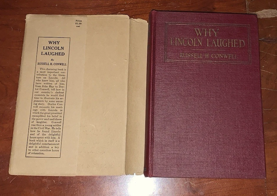 Why Lincoln Laughed Russell Conwell Harper Bros. 1922 First Edition Dust Jacket - Image 4 of 4
