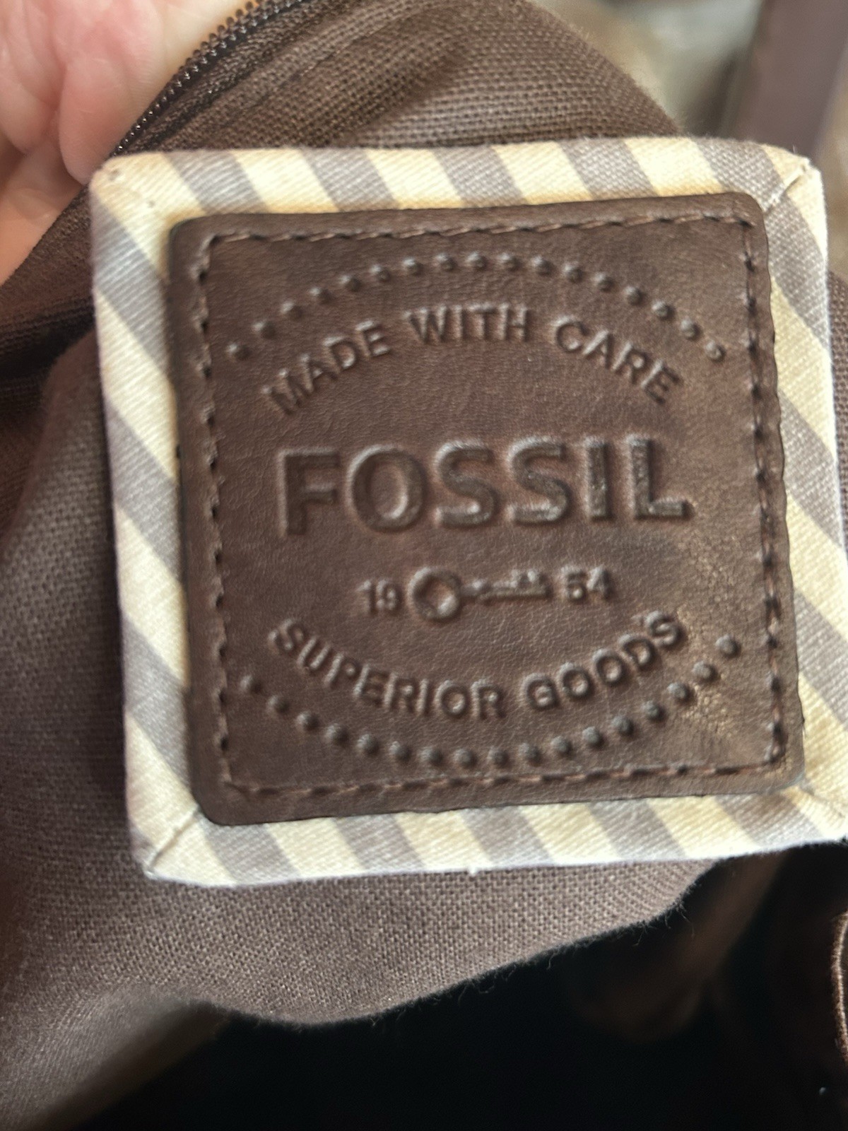 Fossil Small Brown Leather Drawstring Backpack Pu… - image 7