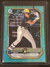 2026 Bowman BRADY EBEL Chrome Prospects Aqua SHIMMER Refractor /125 Brewers