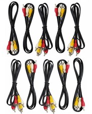 Pack Of 10 - RCA Composite Audio Video Cable Male to Male - 3FT Long