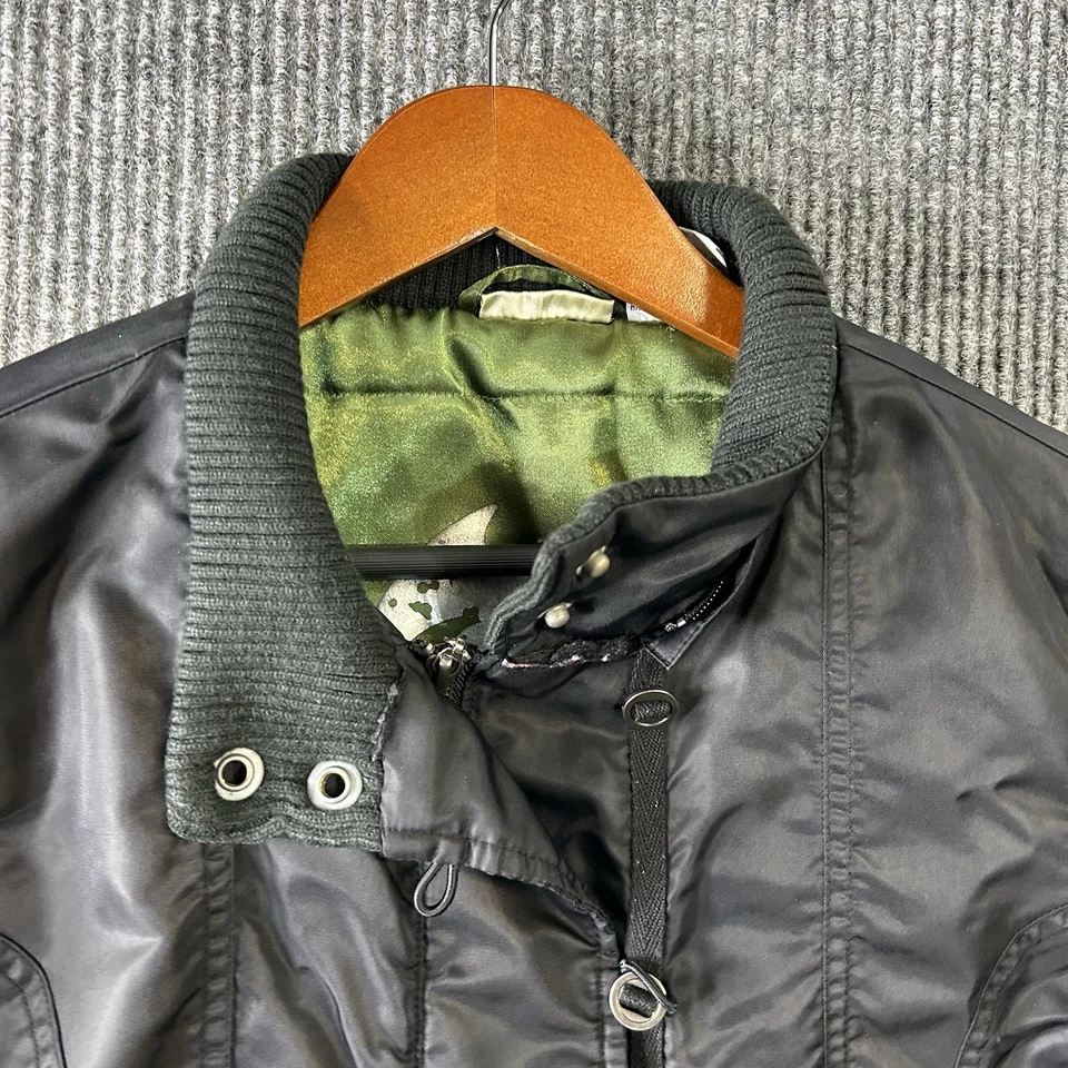 Chaqueta de bombardero grande negra vintage Y2K Billabong para mujer Foto 4 de 4