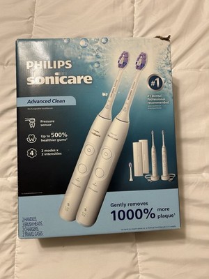 Philips Sonicare Advanced Clean Rechargeable Toothbrush 2-Pack Set - White -...