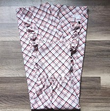 Vintage Pink and White Black Stripes Plaid Jumpsuit with Ruffles Girls Size 8