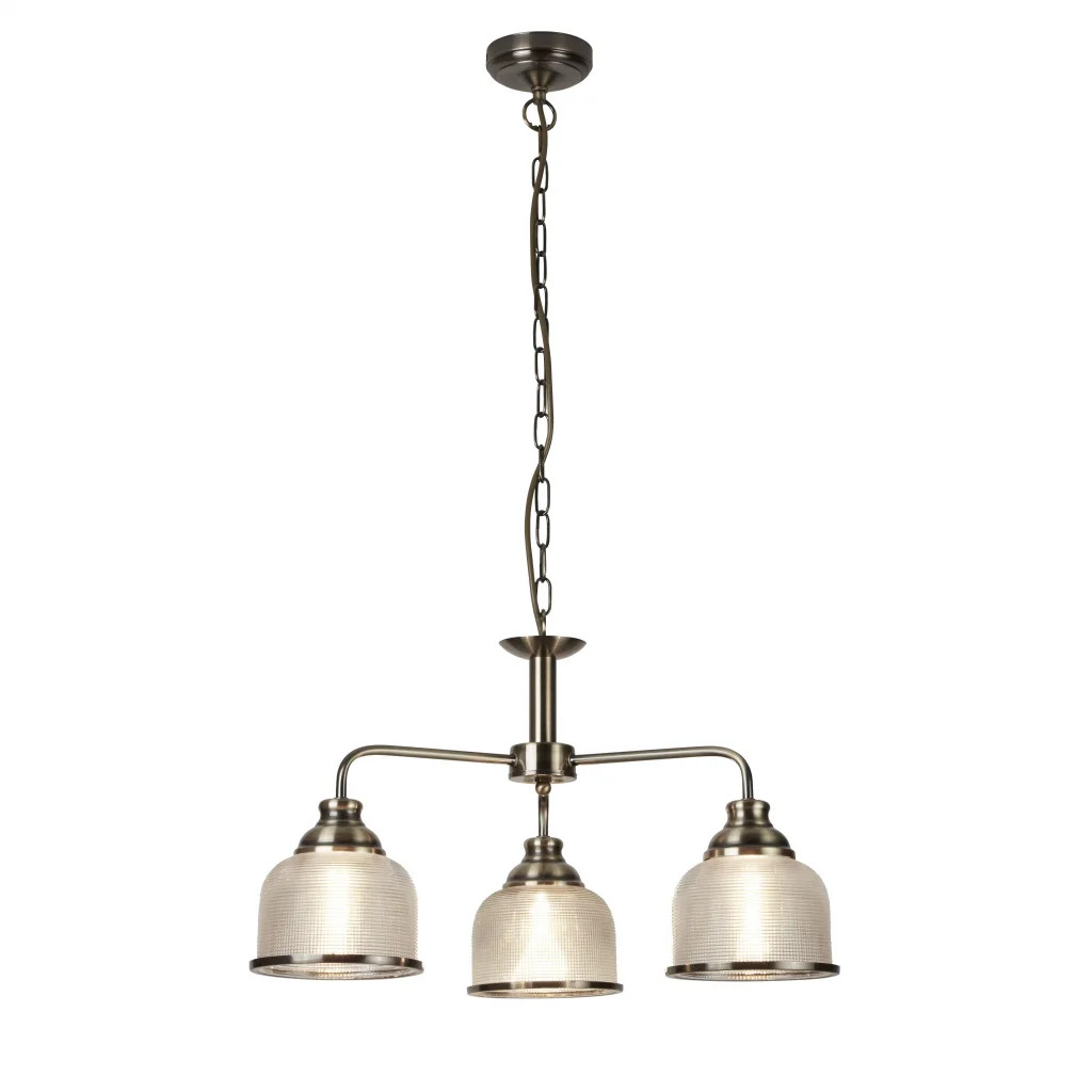 Ceiling Light Brass Bistro II 3 Pendant Antique Searchlight 1683-3AB