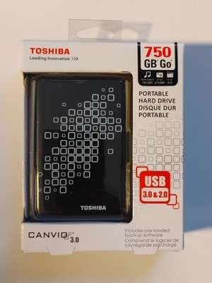 Toshiba Portable Canvio 3.0Plus Hard Drive 750 GB Black BrandNew