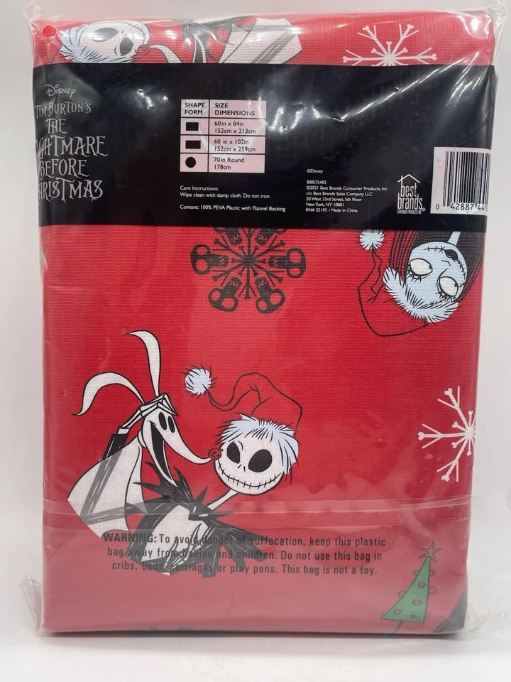 Mantel Pesadilla antes de Navidad Sally Jack 60"x84” PEVA plástico rectangular Foto 2 de 3