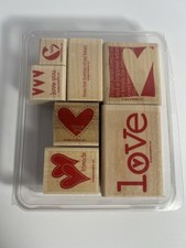 Stampin' Up Wood Mounted Rubber Stamp Set 7 A Light Heart 2006 Unused Love