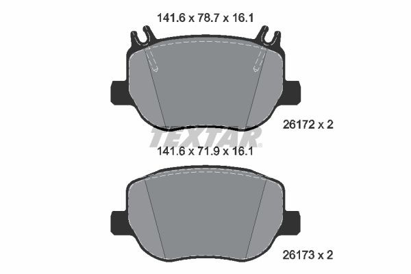 Plaquettes de frein TEXTAR 2617201 frein à disque pour remplacement d'essieu MERCEDES