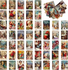 50 Pcs Vintage Christmas Postcards, Vintage Christmas Cards,VintagepostcardsChri