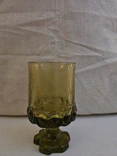 Antique 1970's Tiffin Franciscan Madeira Olive Green 5" Goblet