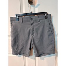 PGA Tour Mens Golf Shorts Gray Flat Front Performance 100 Polyester Size 30