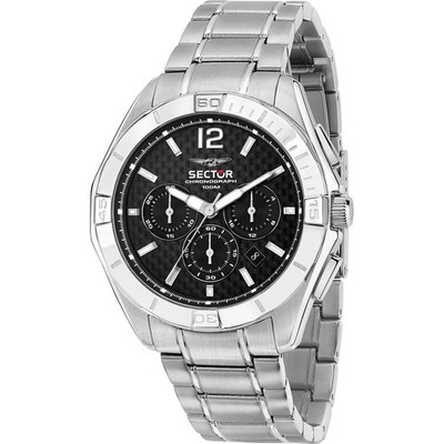 Mens Wristwatch SECTOR 790 R3273636003 Chrono Stainless Steel Black Sub 100mt