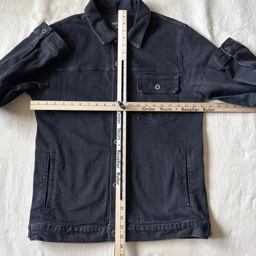 Huckberry Flint & Tinder Stretch Denim Trucker Jacket Stone Wash XL Made In USA image 5