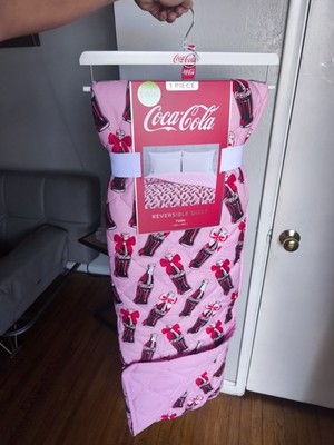 Pink Bow Vintage Style Coca-Cola Bottle Quilt TWIN RARE Bedding