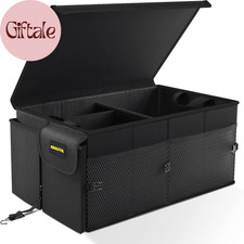 Car Trunk Organizer - 65L Collapsible Trunk Organizer with Lid, Sturdy Car Stora