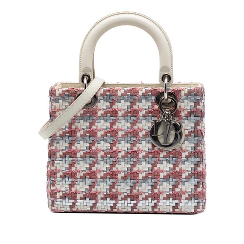Dior Medium Woven Lambskin and Tweed Lady Dior | Pre-Loved | Authenticated