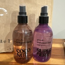 NEW Victoria s Secret PINK Hair And Body Mist Super Berry Coco Nut LOT OF 2