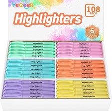 YEGEER Highlighters Bulk, Chisel Tip 1 Count Pack of 108 , Multicolor