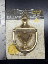Baldwin Solid Polished Brass Door Knocker Traditional Colonial Lifetime Finish