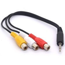 GLHONG 3.5 to RCA Audio Splitter Cable, 3.5mm Mini 1/8" TRS Stereo Male Black