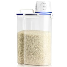 Rice Storage Container, 3 to 5Lbs Dry Food Airtight Container, Pet Dog Cat Fo...