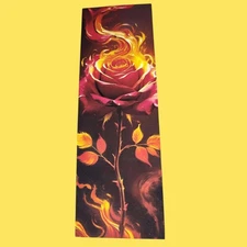 Flamekissed Rose Bookmark - Digital Photo Image Art