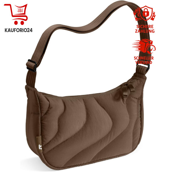 Puffer Sling Crossbody Bag Damen Nylon Moon Bag Mit Schulterriemen 3,5L Tasche-image
