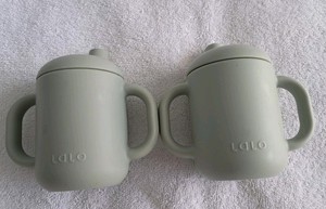 Pair Of Silicone Sippy Cups  Lalo 4 Oz  Missing Straws BPA Free