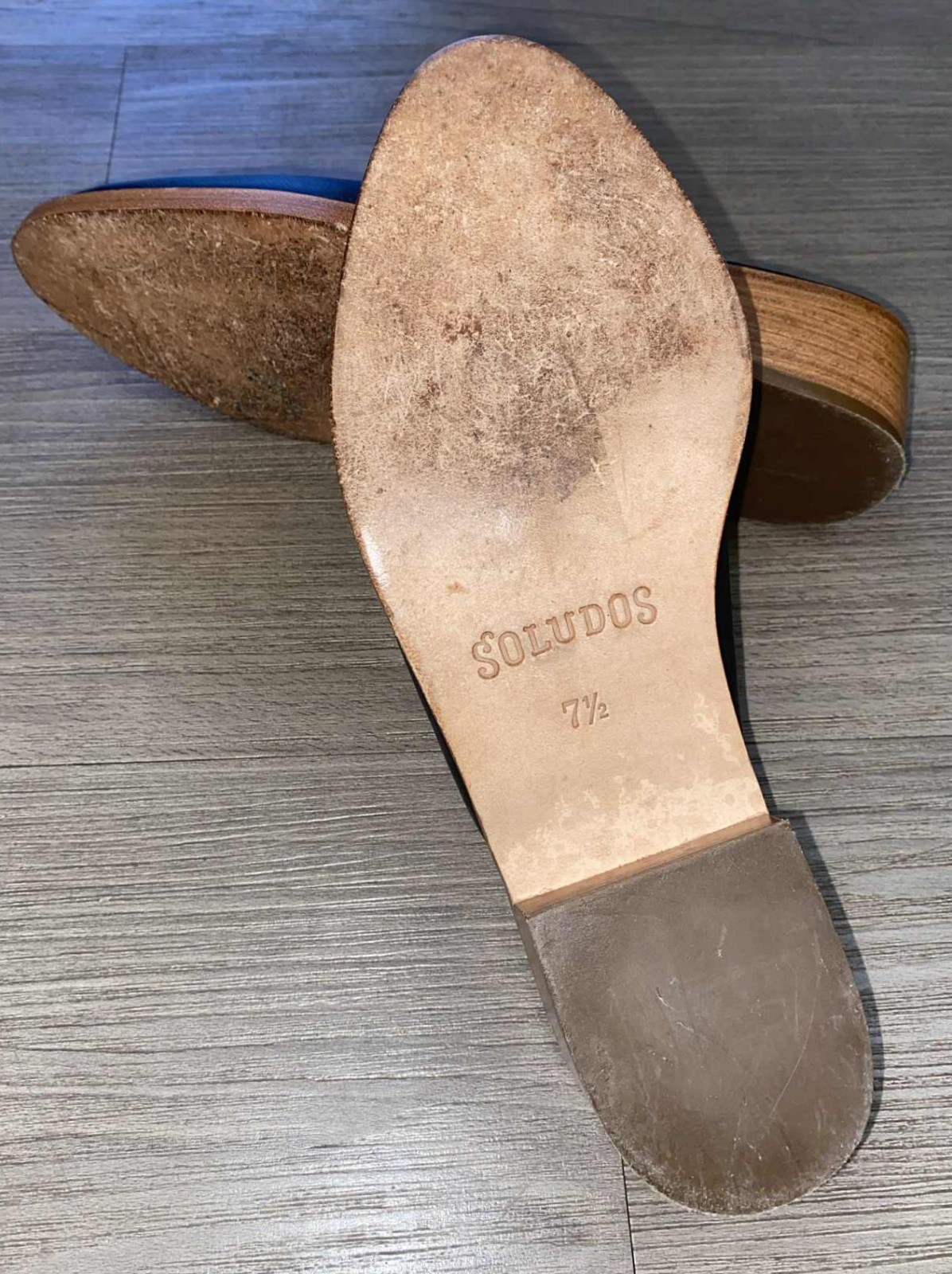 Soludos Venetian Mule Slip On Shoes Clogs Women's 7.5 Black Leather Block Heel 