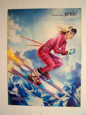 LINDSEY VONN -  GOT MILK - 2010  ad - 8''x11'' - Milk Mustache - Excellent Cond.
