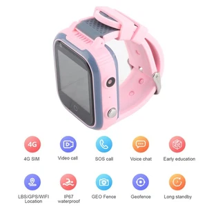 4G Montre intelligente pour enfants HD Appel vidéo de la voix de l'écran tactile de couleur SOS Alarme pour les enfants