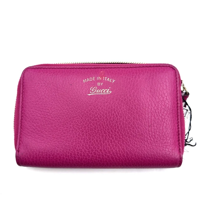 9.04 Live GUCCI Dollar Calfskin Medium Swing Zip Around Wallet Blossom