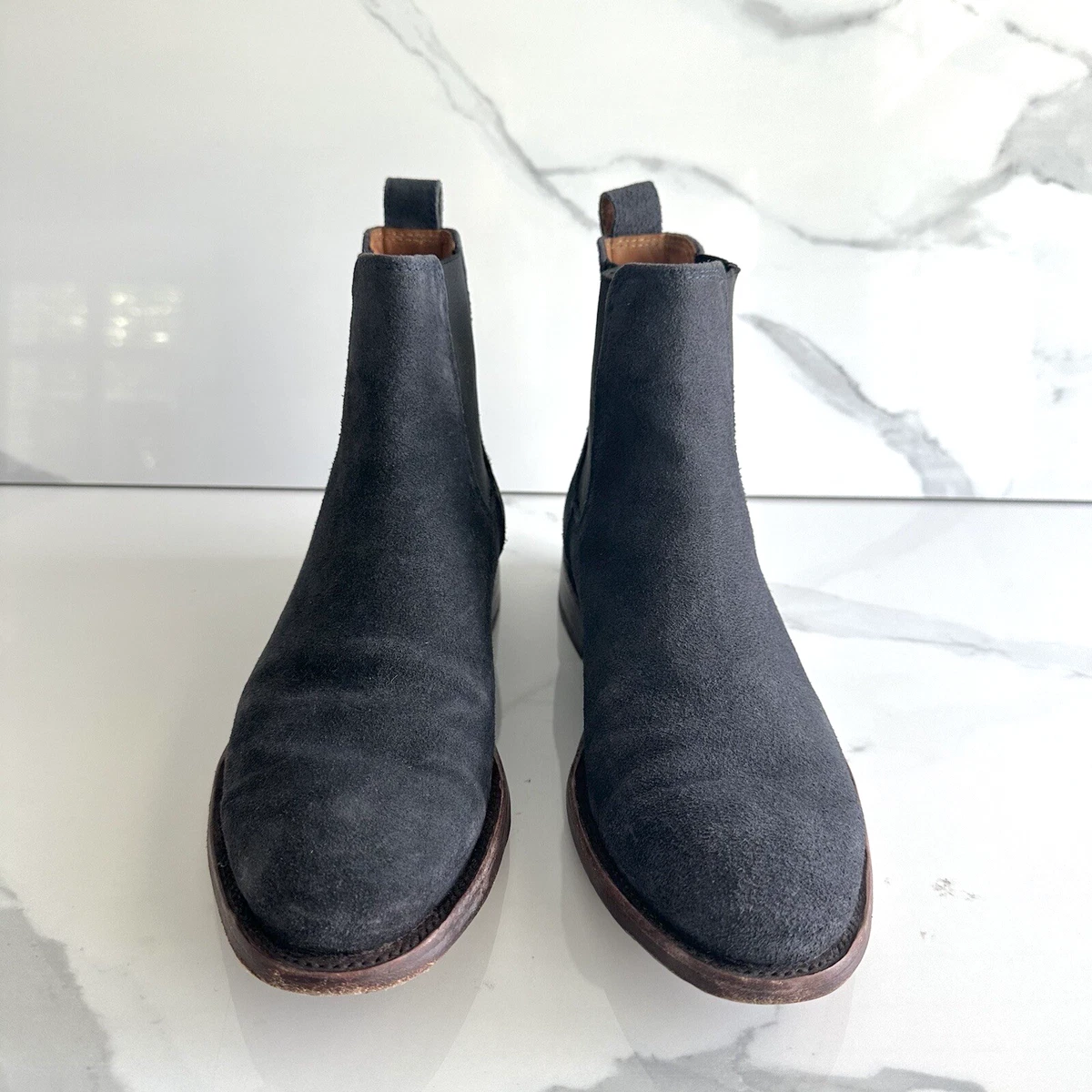 Hevia\'s Men\'s Suede Chelsea Boot Indigo‎ Size 8D Slip-On Dress Casual Amazon.com | Santimon Men main image 3