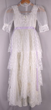 Vtg Girls Dress Victorian Princess Gown Hi Low Tiered Party Pageant Size Unknown
